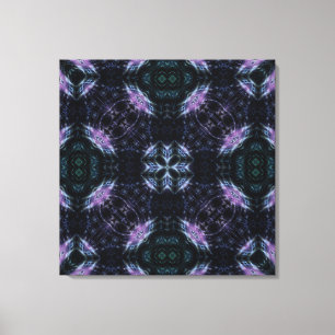 Neon Galaxy Mandala mit futuristischem Glühen Leinwanddruck