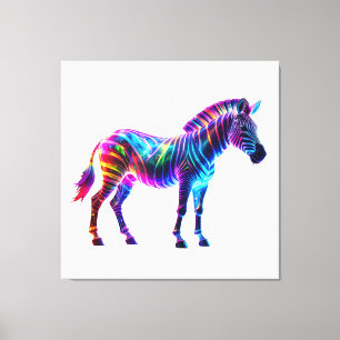 Neon Galaxy Zebra Art - Vibrant Psychedelic Stripe Leinwanddruck