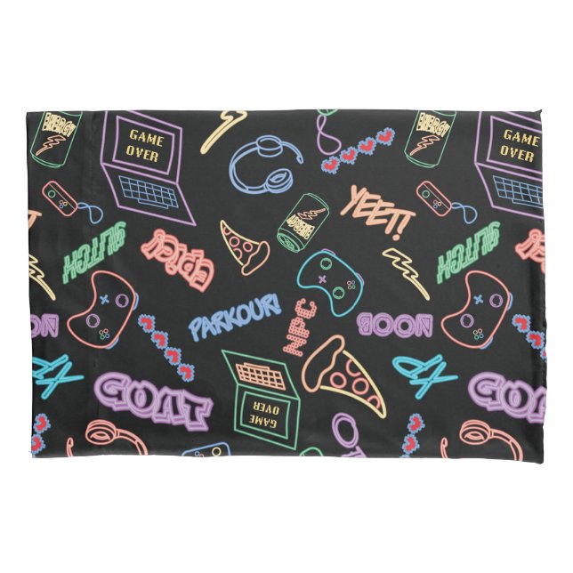 Neon Gamer Kissenbezug (Vorderseite)