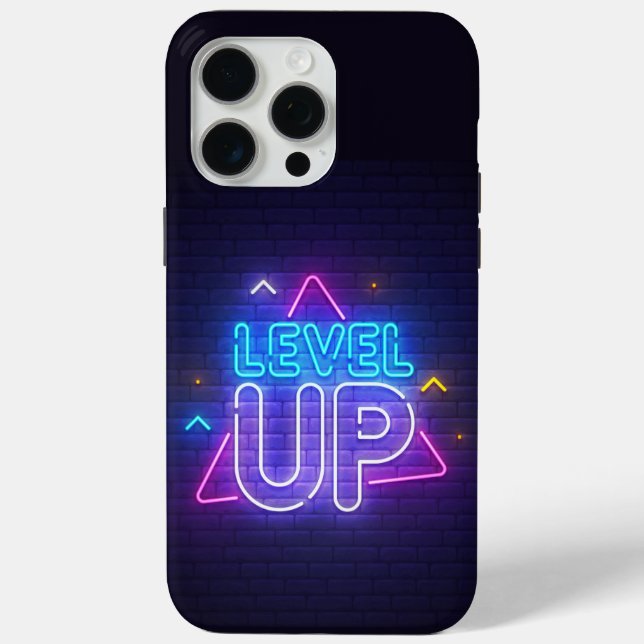 Neon Gamer Level Up Case-Mate iPhone Hülle (Rückseite)