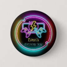 Neon Gaming Birthday Party Custom