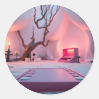 Neon Gaming Controller-Logo Runder Aufkleber