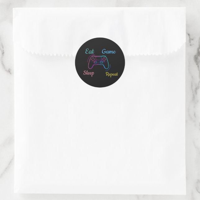 Neon-Gamingedesign anpassbar Runder Aufkleber (Tasche)