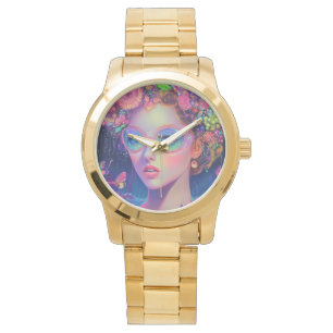 Neon Garden Goddess Armbanduhr
