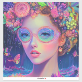 Neon Garden Goddess Aufkleber