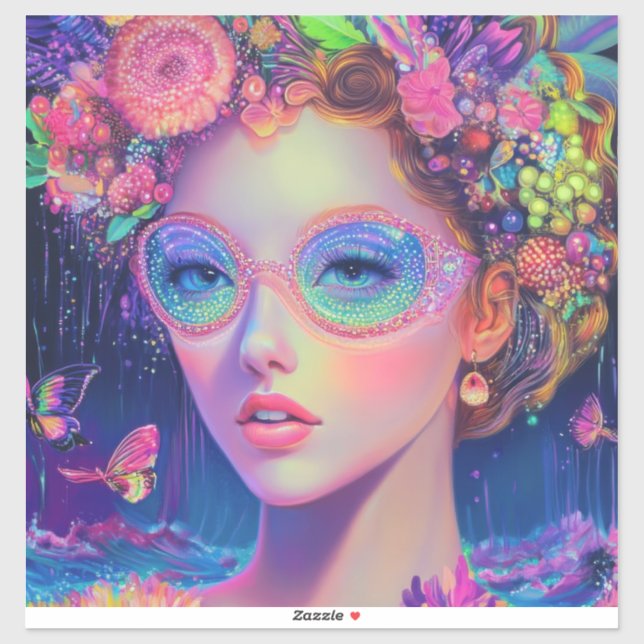 Neon Garden Goddess Aufkleber (Blatt)