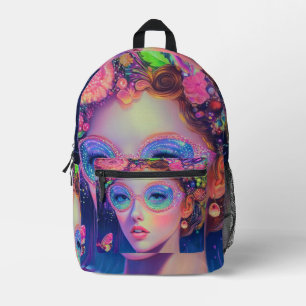 Neon Garden Goddess Bedruckter Rucksack