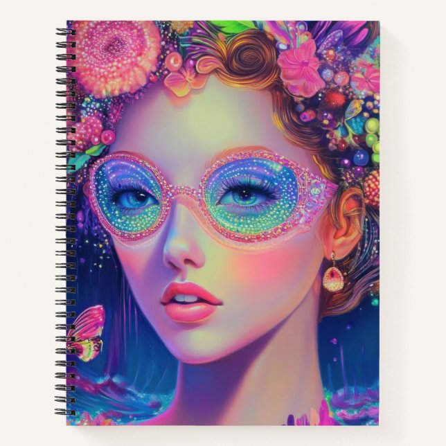 Neon Garden Goddess Notizbuch (Vorderseite)