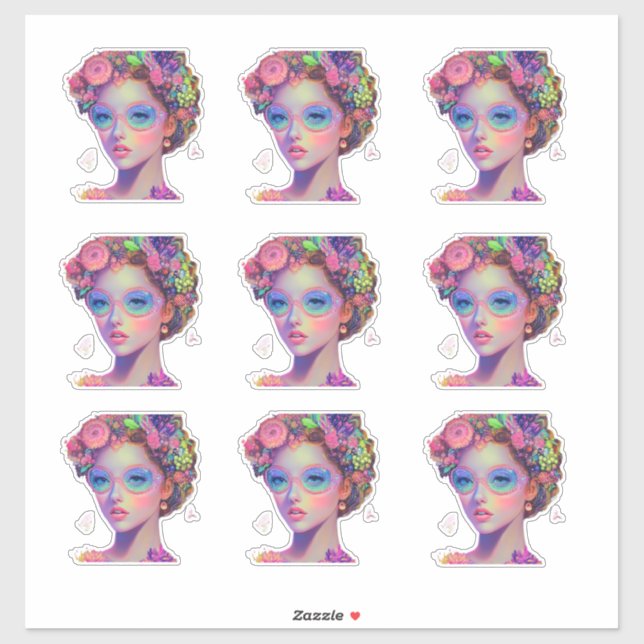 Neon Garden Goddess Sticker (Blatt)