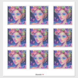 Neon Garden Goddess Sticker