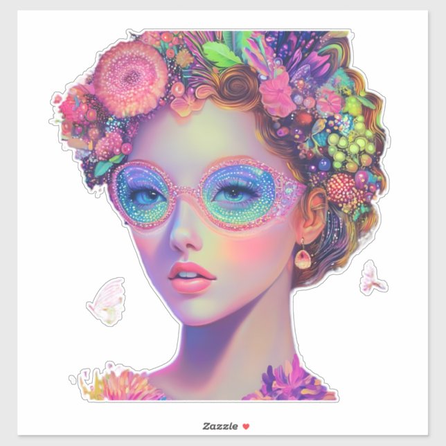 Neon Garden Goddess Sticker (Blatt)