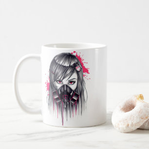 Neon Gas Mask Girl Kaffeetasse