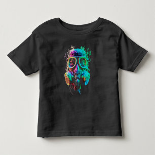 Neon Gas Mask: Vibrant Chaos Art Kleinkind T-shirt