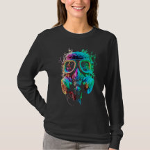 Neon Gas Mask: Vibrant Chaos Art