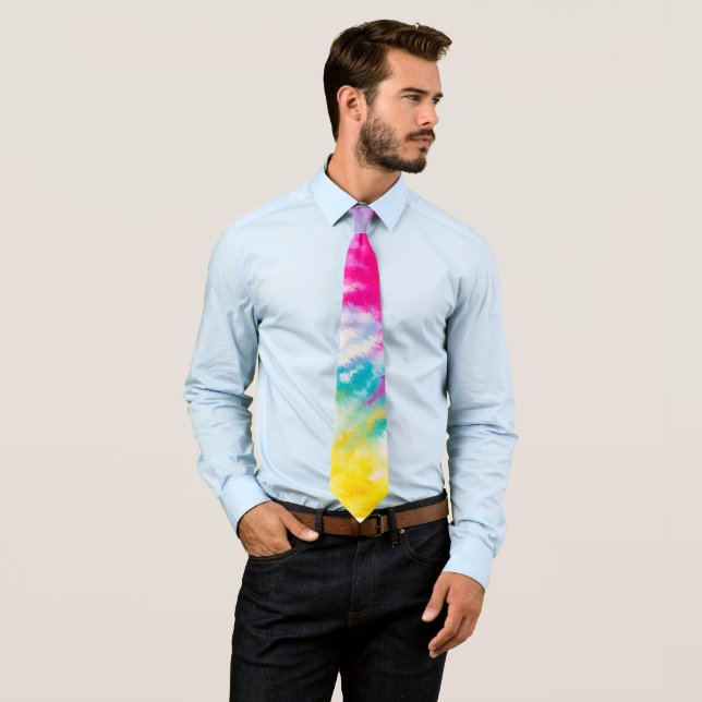 Neon Gefärbte Krawatte Groovy Men's Neck Tie (Beispiel)