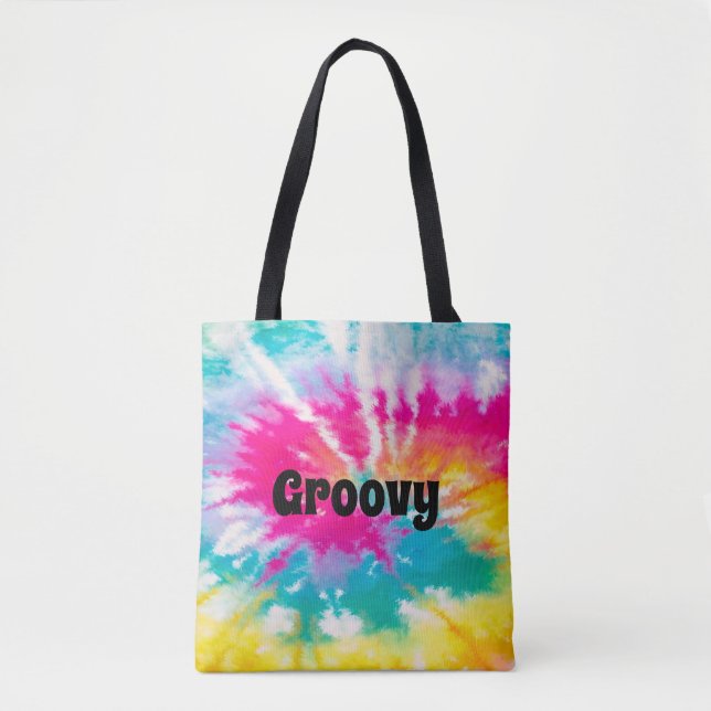 Neon Gefärbte Krawatte Groovy Personalisiert Tasche (Vorderseite)