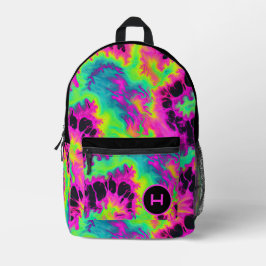 Neon Gefärbte Krawatte Monogramm Bedruckter Rucksack