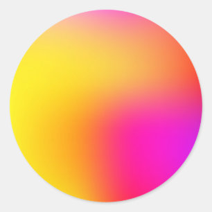 Neon Gelb und Rosa Runder Aufkleber