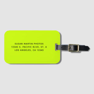 Neon Gelb und Schwarz Modern Minimalistisch Gepäckanhänger