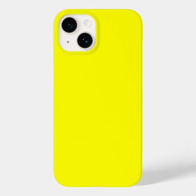 Neon-gelber Hexencode FFFF01 Case-Mate iPhone 14 Hülle (Rückseite)
