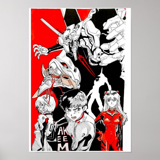 Neon Genesis Evangelion fanart @Akeemakart Poster (Vorne)