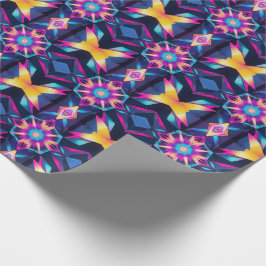 Neon Geometric Abstraction Geschenkpapier