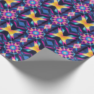 Neon Geometric Abstraction Geschenkpapier