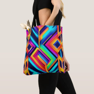 Neon Geometric Abstrakt Art Tasche