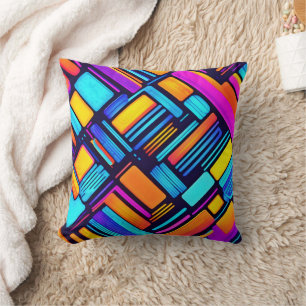 Neon Geometric Abstrakt Kissen