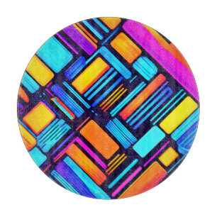 Neon Geometric Abstrakt Schneidebrett