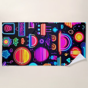 Neon Geometric Abstrakt Strandtuch