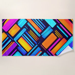 Neon Geometric Abstrakt Strandtuch