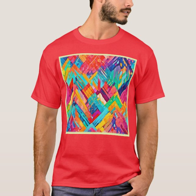 Neon Geometric Dreamscape T-Shirt (Vorderseite)
