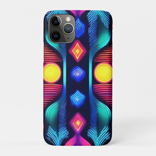 Neon Geometric Mandala Art Case-Mate iPhone Hülle (Rückseite)