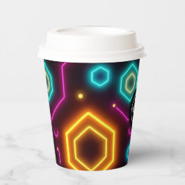 Neon Geometric Paper Cup 8oz für benutzerdefiniert Pappbecher