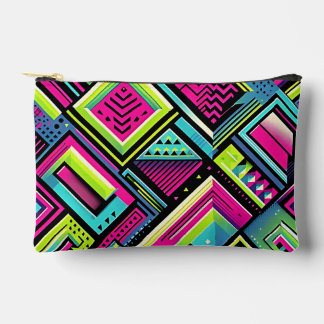 Neon Geometric Retro Vibes Zubehörtasche