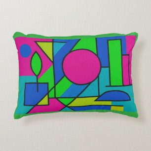 Neon Geometric Shapes - Abstraktes Kissendesign Dekokissen