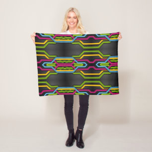 Neon-Geometrie-Muster-Decke Fleecedecke