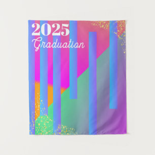 Neon-geometrische Abschlusskulisse Wandteppich