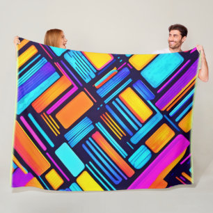 Neon-Geometrische Abstraktion Fleecedecke