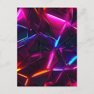 Neon-Geometrisches-Abstraktes-Futuristisches-Cyber Ankündigungspostkarte