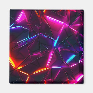 Neon-Geometrisches-Abstraktes-Futuristisches-Cyber Magnet