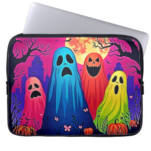 Neon Ghosts' Halloween-Party Design Laptopschutzhülle