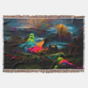 Neon Ghosts in einer Spuk Fantasielandschaft Decke