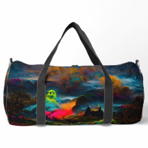 Neon Ghosts in einer Spuk Fantasielandschaft