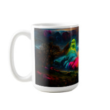 Neon Ghosts in einer Spuk Fantasielandschaft