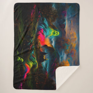 Neon Ghosts in einer Spuk Fantasielandschaft Sherpadecke
