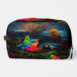 Neon Ghosts in einer Spuk Fantasielandschaft Waschbeutel