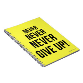 Neon Gib niemals Winston Churchill Motivierend auf Notizblock