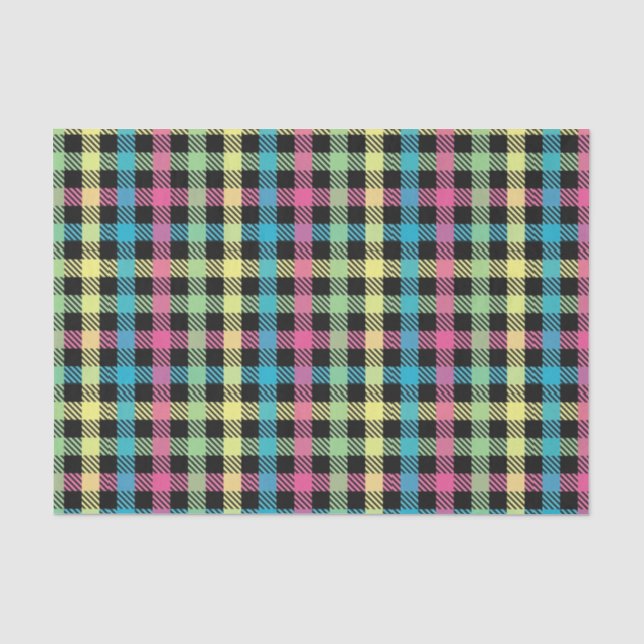 Neon Gingham Seidenpapier (Vorderseite)
